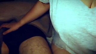 Natural tits bouncing while amateur wife gets fucked hard