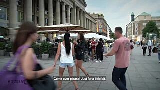 Hot brunette gets a one night stand in Germany