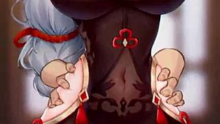Beautiful anime tits and ass, Genshin Impact Shenhe creampie
