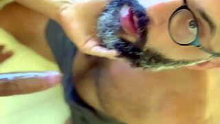 Big cock lover gets some serious deep throat action with daddy and anal sex