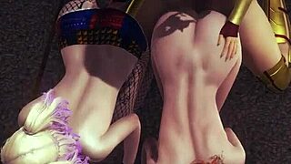 Futanari threesome with Marvel and DC superheroes