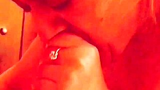 Sneaky bedroom encounter leads to messy facial finish