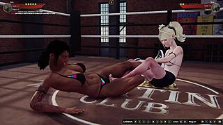 3D game of rough and tumble naked women: Dela vs Bree