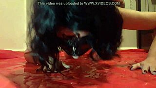 Lucy the slut enjoys drinking piss fetish video