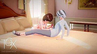 3D animated futanari game with cowgirl and anal action