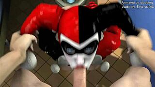 Here is a collection of Harley Quinn scenes in the classical style