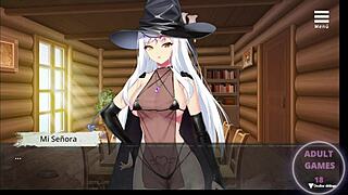 Animated hentai game with witch theme, ecchi content and commented gameplay