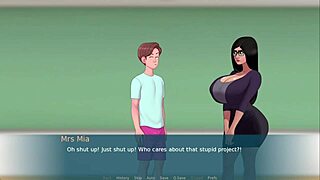 3D animated teacher gives a perverted handjob