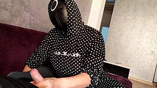 Gay jerk off session in Squid Game-like setting