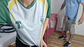 Hot teacher and student have sex in the classroom