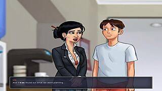 Beautiful anime teen gets her ass fucked by a big cock in a summer game