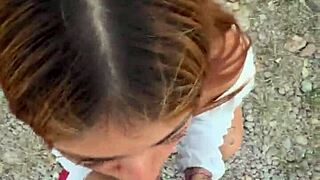 Big ass girl gets facial in public