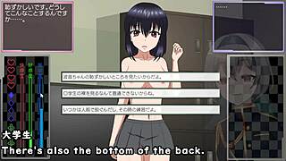 Crossdressing girl gets toyed in a kinky hentai game
