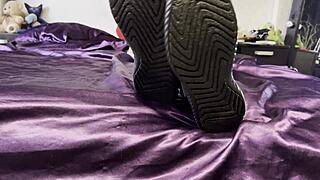 Foot fetish goddess humiliated by foot slave