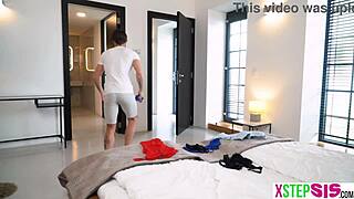 Big cock stepsis catches stepbro pervings and face sits him