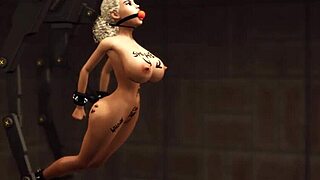 3D cartoon of a big cock fucking a horny blonde