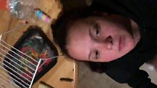 Cumshot in the eye: don't try this at home!