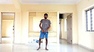 Skinny guy Rajesh shows off his big cock