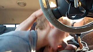 Gay men give blow jobs on the road in black socks