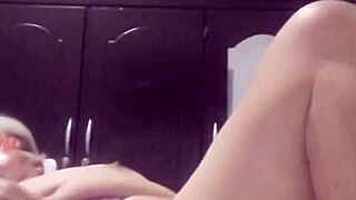 Mature amateur's shaved pussy toy play and cock craving