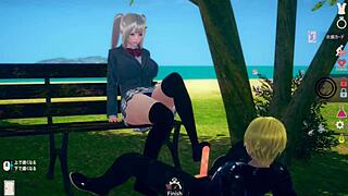 3D animated game with blonde bombshell and sexy massage