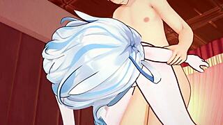 Furina’s mistakes in the Japanese hentai game Genshin Impact are rectified with animated porn