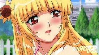 Futanari lesbians have fun at the pool party in this hentai cartoon