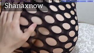 Beautiful brunette gets facial with cum in mouth while cosplaying