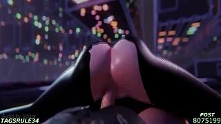 3D animated compilation of Gwen Stacy as Spider-Woman in hentai form