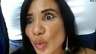 Amateur brunette Teso bounces boobs while anal fucking