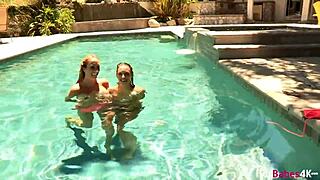 Hot scene of Brett Rossi and Celeste Star sucking each other’s faces