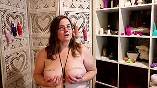 Big tits homemade brunette gets a female condom