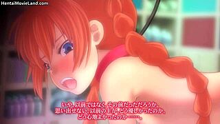 Hot redhead anime babe gets what?