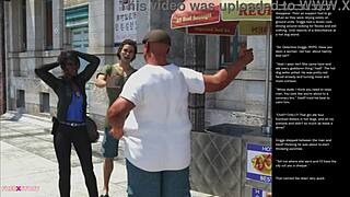 In this 3d cartoon episode, characters engage in sexual gestures