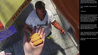 In this 3d cartoon episode, characters engage in sexual gestures