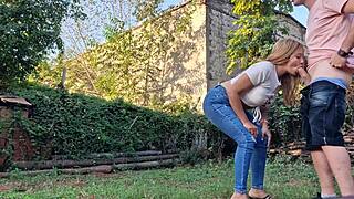 My neighbor sucks my dick on my property