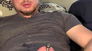 This flexible guy uses toys for hardcore masturbation. He comes through the plug with big cock fetish
