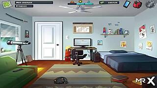 Summertimesaga hot bathroom bang with group blowjob and babe in anime hentai!