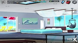 Summertimesaga hot bathroom bang with group blowjob and babe in anime hentai!