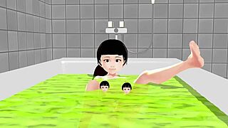 Koko A Strips Completely in the Bath for Bath Girl