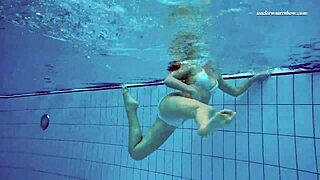 Watch Alla, The Brunette Teen, Swim Naked In The Hot Pool