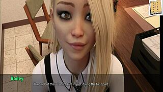 Office fun with sexy blonde cheerleader in WVM 46