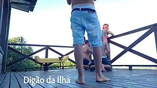 i'm loving this blowbang on the balcony, it's soo hot uh