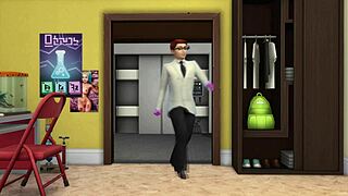 dexter spies on everyone naked with x-ray glasses in sims 4