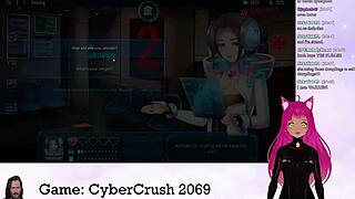 Vtuber Lewdneko Plays Cybercrush 2069 With Big Tits!
