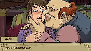 witch hunter trainer blonde wife cheats with huge cock, tight pussy creampied, cuckold husband nearly catches