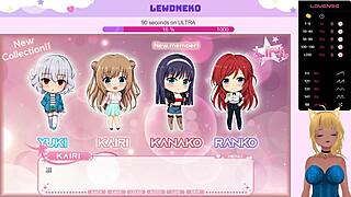 Vtuber Lewdneko plays lewd idol project vol 3 part 4 with huge tits in cute anime game