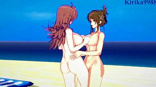 सागिरी साकुराई, चितोसे किसारागी और रूरी होशिनो की एपिक लेस्बियन एनीमे मस्ती