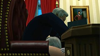 in this wild story, her sister gets fucked by donald trump in a scandalous sex tape, riding cowgirl with her curvy big ass and blonde tits, ending in creampie and facial