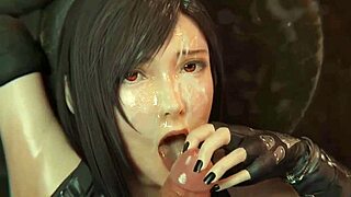 Tifa giving intensive blowjob in hentai fantasy?